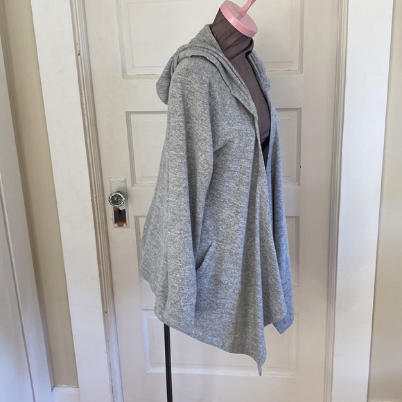 INC International Concepts Grey‎ Hooded Open Cardigan Medium - Picture 2 of 4